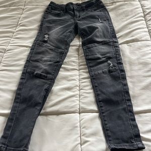 Womens KanCan distressed black moto jean size 25